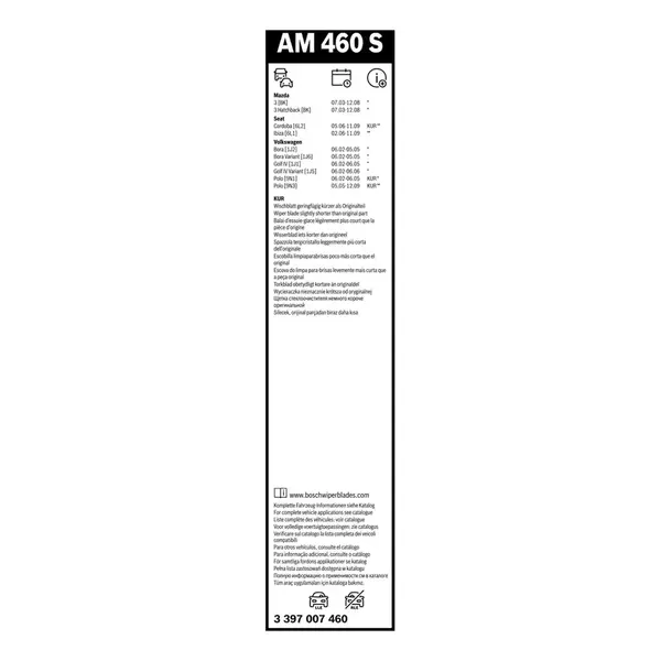 Lamela stergator BOSCH 3 397 007 460