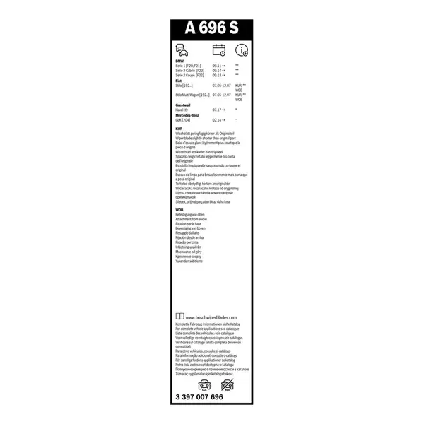 Lamela stergator BOSCH 3 397 007 696