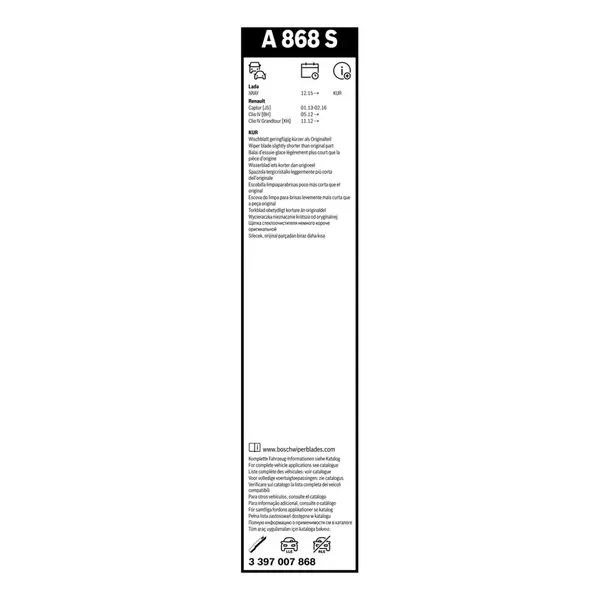 Lamela stergator BOSCH 3 397 007 868