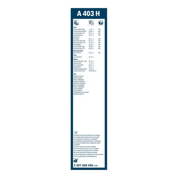 Lamela stergator BOSCH 3 397 008 998