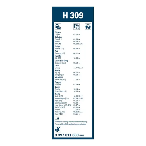 Lamela stergator BOSCH 3 397 011 630