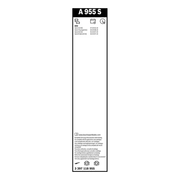 Lamela stergator BOSCH 3 397 118 955