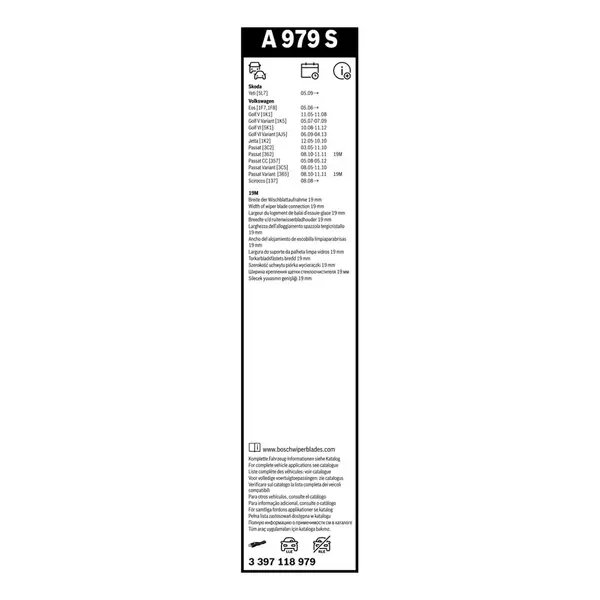 Lamela stergator BOSCH 3 397 118 979