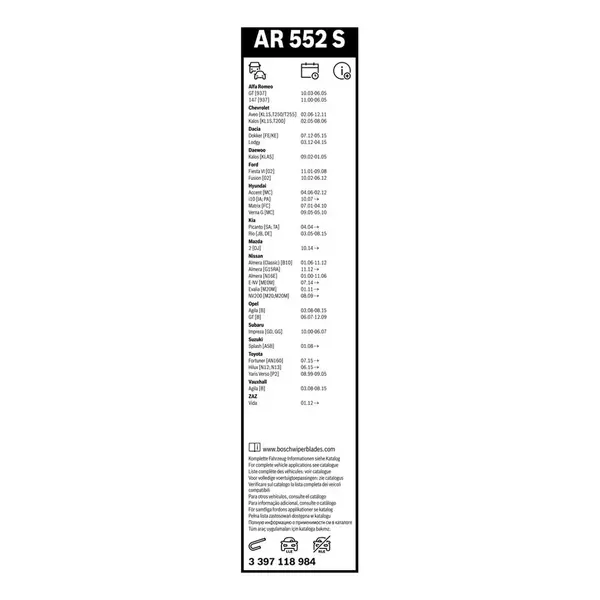 Lamela stergator BOSCH 3 397 118 984