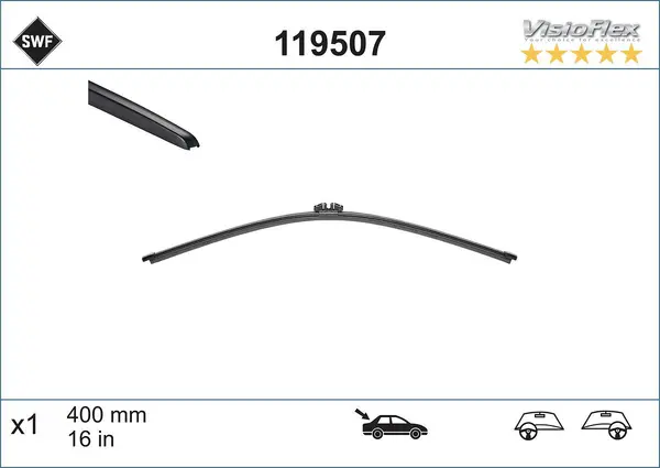 lamela stergator SWF ORIGINAL VISIOFLEX REAR 119507