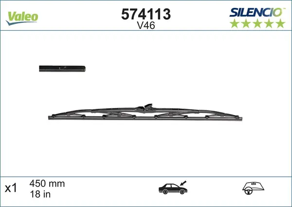 lamela stergator VALEO SILENCIO CONVENTIONAL SINGLE 574113