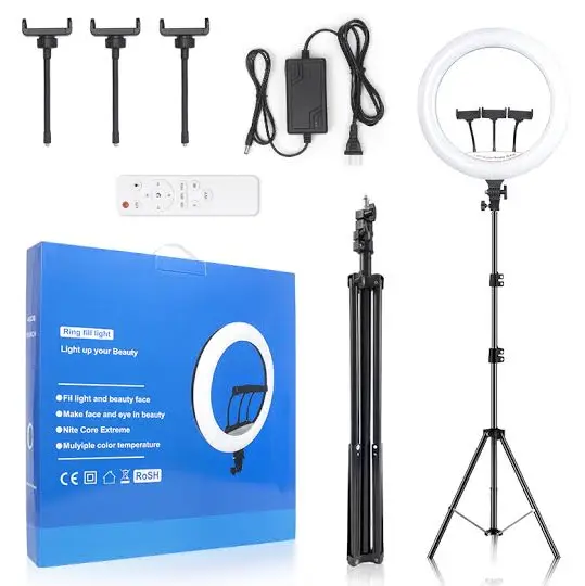 Lampa Circulara LJJ-45 Ring Light Diametru 26cm/10 Inch LED Trepied Extensibil