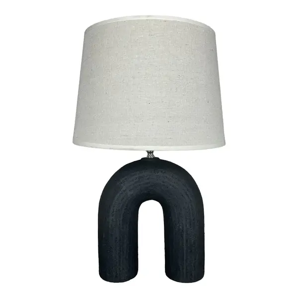 Lampa de masă Archo, Ceramică, Negru-Bej, 30x45 cm