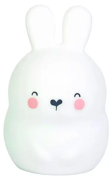 Lampă de noapte din silicon Saro Baby – Little Bunny, alb