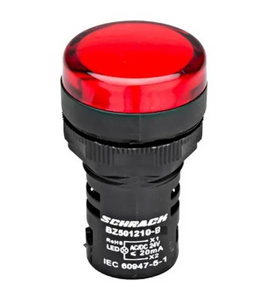 Lampa de semnalizare 24V, LED rosu, monobloc, IP65, Schrack BZ501210-B