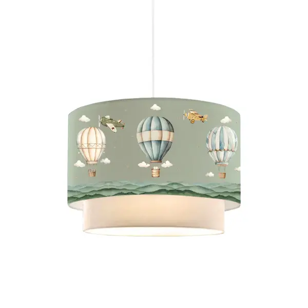 Lampa de tavan pentru copii Balon nuante de verde-crem, D30x20 cm