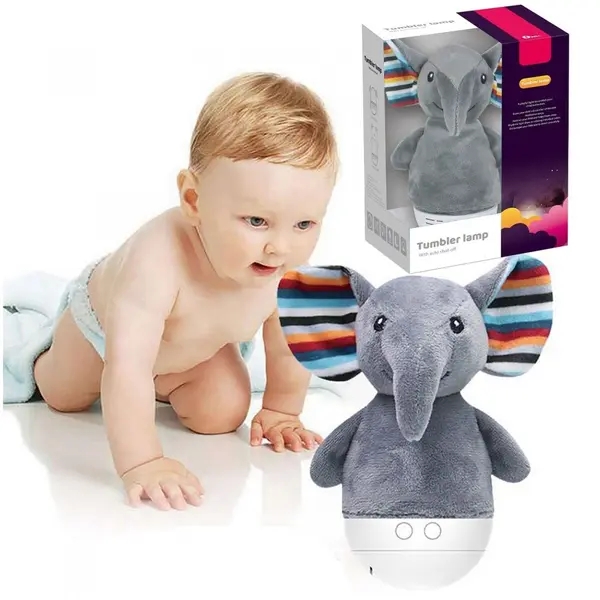 Lampa de veghe in 7 culori LED muzicala Grey Elefant 18 cm