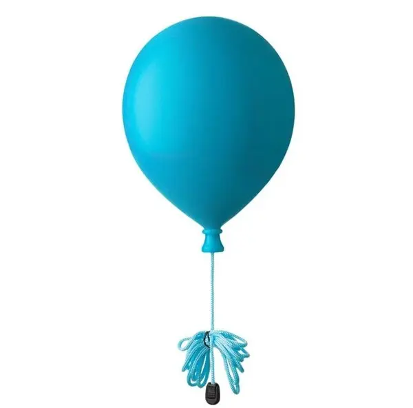 Lampa decorativa de perete pentru camera copiilor, Design Balon cu snur, Albastru