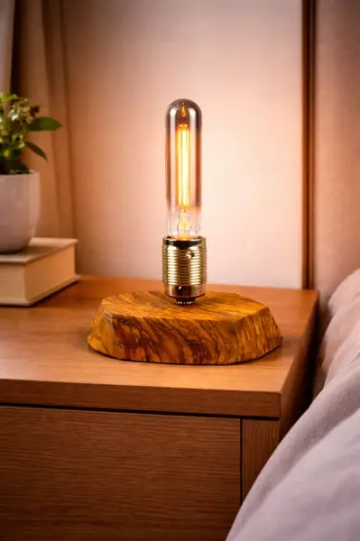 Lampa din maslin masiv - handmade