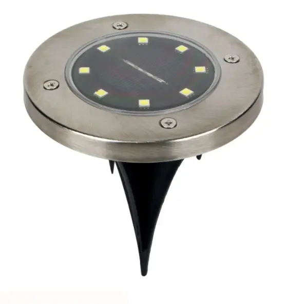 Lampa Led pentru gazon, 8 leduri, Argintiu, 11.5 cm