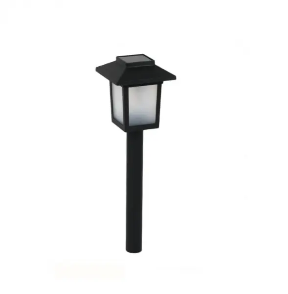 Lampa Led solara cu lumina tip flacara, Plastic, Negru, 37 cm