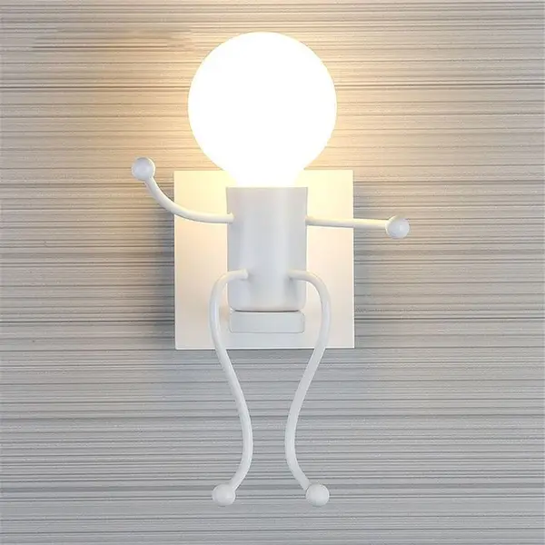 Lampa metalica retro industriala tip humanoid, soclu E27, diverse modele