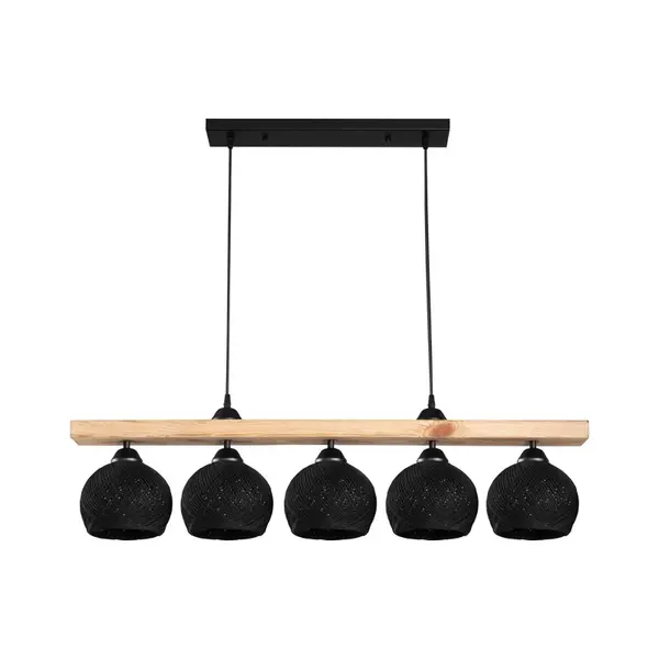 Lampa Salote, Pako World, E27, 5 becuri, Maro-Negru, 100x18x24 cm