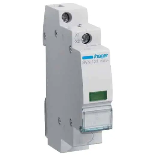 Lampa semnalizare 230V verde Hager SVN121