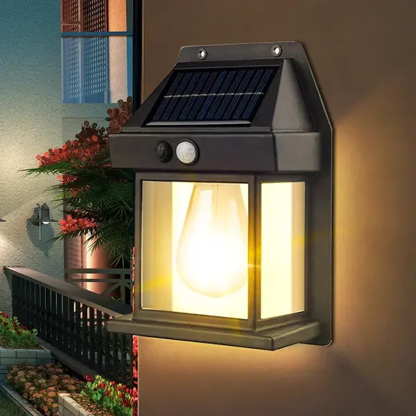 Lampa solara bec de perete LED cu senzor de miscare