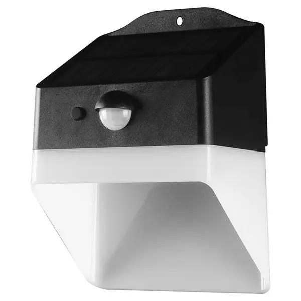 Lampă solară exterioară cu senzor PIR, 2W 4000K, IP65, alb/negru, V-TAC SKU-10309