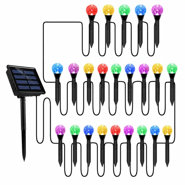 Lampa solara gradina cu 20 bulbi LED, Waterproof, Multicolor