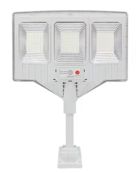 Lampa solara stradala cu telecomanda JG 703 cu 3 casete 108 LED 6000K senzor de miscare 100W