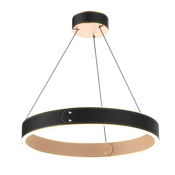 Lampa suspendata LEATHER R negru & maro - Default Title