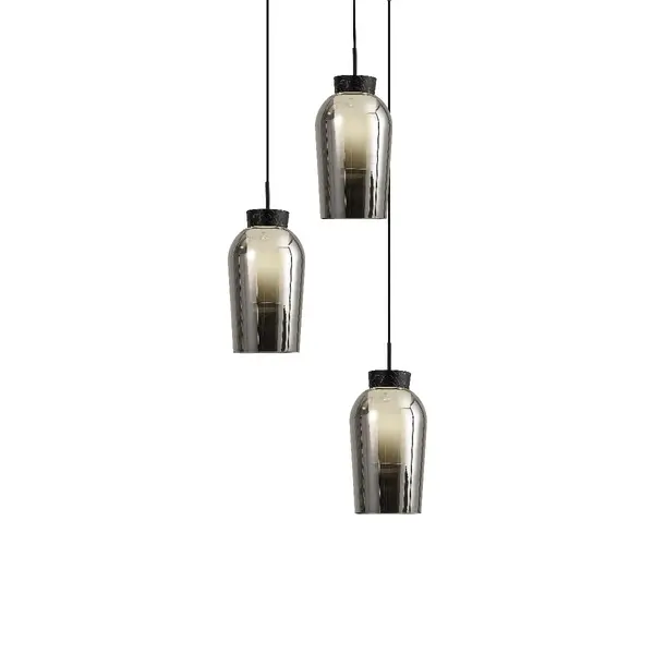Lampa suspendata NORMAD TRIO - Negru/Marmura