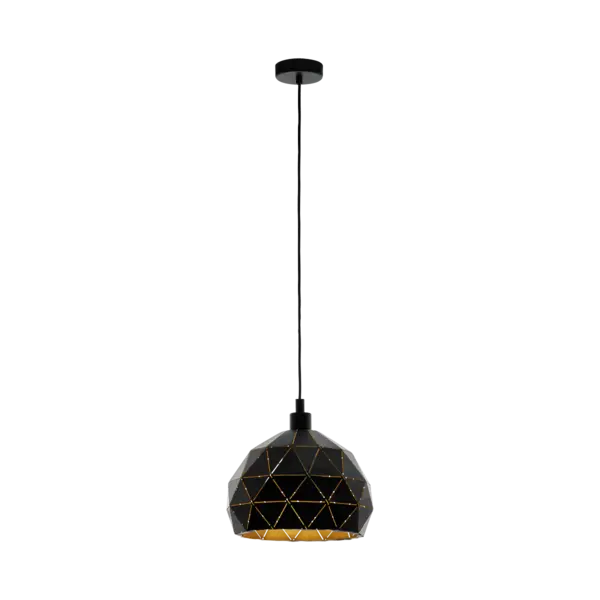 Lampă suspendată ROCCAFORTE Black/Gold - Ø 40 cm