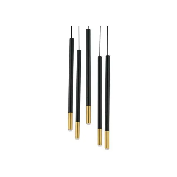 Lampă suspendată SOPEL DUE GOLD 5L - Negru