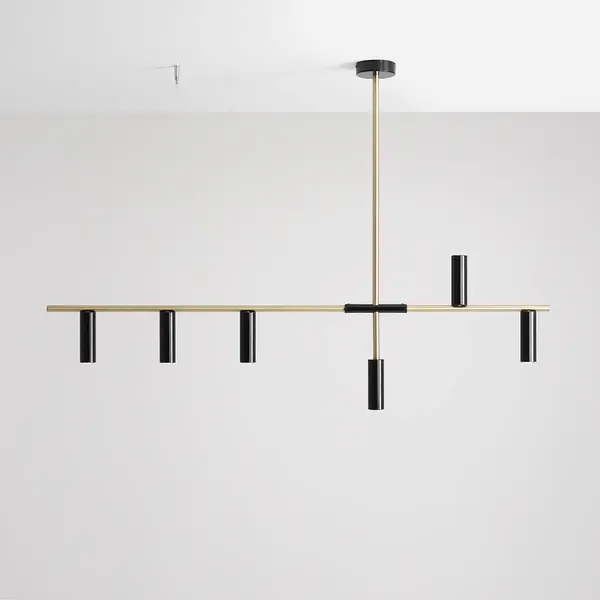 Lampa suspendata VERAN 6 BRASS - Negru