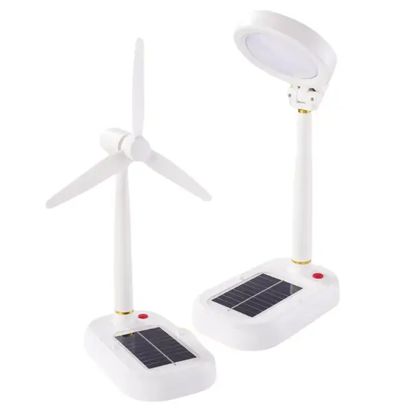 Lampa ventilator 2-în-1 cu panou solar și USB