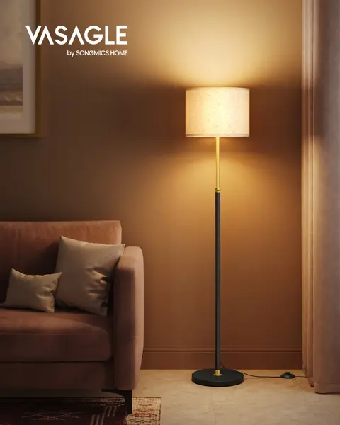 Lampadar LED, Lusia, Vasagle, Negru, 30x30x171 cm
