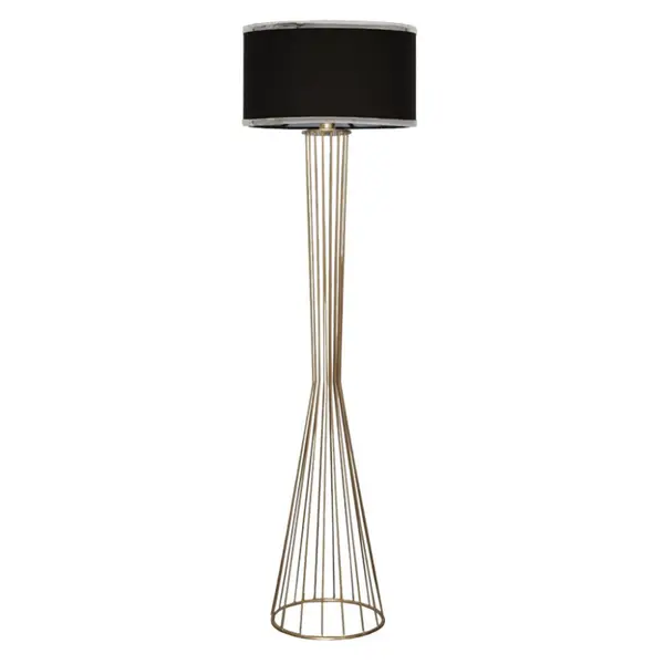 Lampadar PWL-1062, E27 auriu-argintiu-negru, 38x155 cm