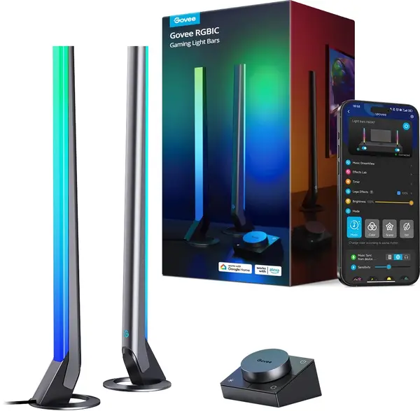 Lămpi LED inteligente pentru gaming Govee - H6047, RGBIC, Wi-Fi, multicolore