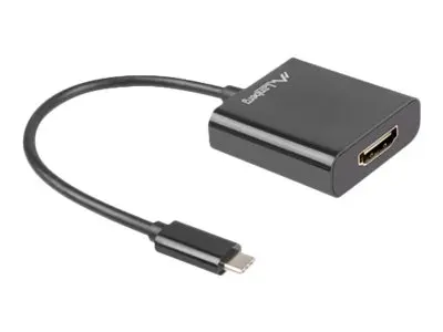Lanberg AD UC HD 01 - Adaptor USB C (M) la HDMI (F), 4K, 15 cm, Negru