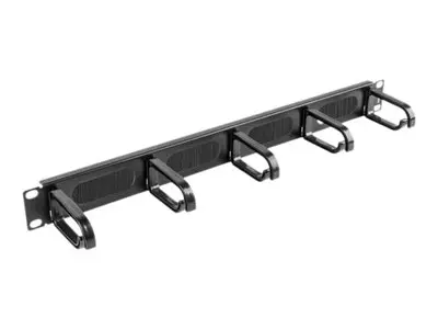 LANBERG AK 1203 B - Panou Cable Management 19 , 1U, Brush Panel, 5 Inele, Negru