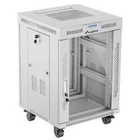 LANBERG Cabinet Lanberg Rack 19 de sine statator, 15U/600x600 (pachet plat) cu usa din sticla, pentru instalare LCD, Gri