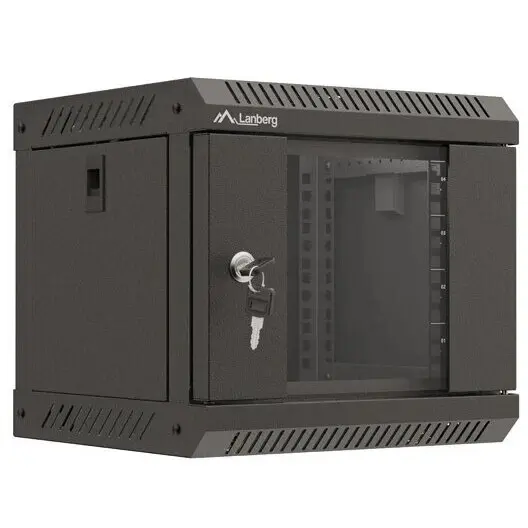 LANBERG Cabinet metalic Lanberg WF11-3304-10B 4U, Wall mount, 300 mm, Glass door, Negru