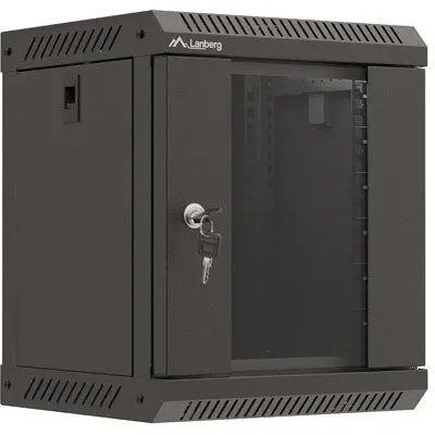 LANBERG Cabinet metalic Lanberg WF11-3306-10B 6U, Wall mount, 300 mm, Glass door, Negru