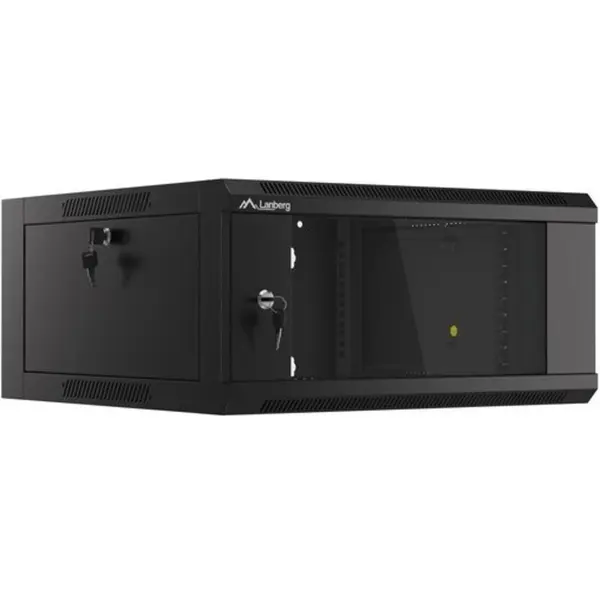 LANBERG Cabinet metalic Lanberg WFFA-5604-10B 4U, Wall mount, 600 x 411, Glass door, Negru