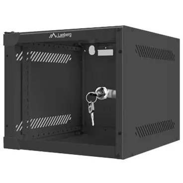 LANBERG Cabinet Rack Lanberg WF10-2304-10B, de perete, 10 inch, 4U, dimensiune 280 x 310 mm, usa sticla securizata, Negru