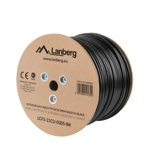 LANBERG Cablu retea Lanberg LCF5-21CU-0305-BK, Cat.5e, F/UTP, 305m, Black