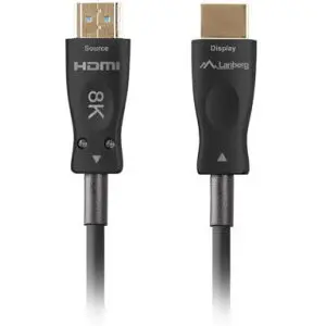 LANBERG Cablu video Lanberg CA-HDMI-30FB-1000-BK, HDMI Male - HDMI Male, v2.1, Optical active, 100 m, Negru