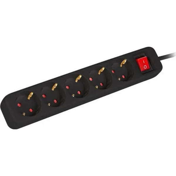 LANBERG LANBERG PS1-05F-0300-BK 5 priza Splitter 3m negru cu comutator