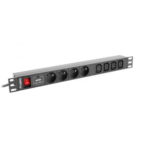 LANBERG PDU Lanberg PDU-04E04I-0200-IEC-BK, 4x Schuko French, 4x C13, Negru