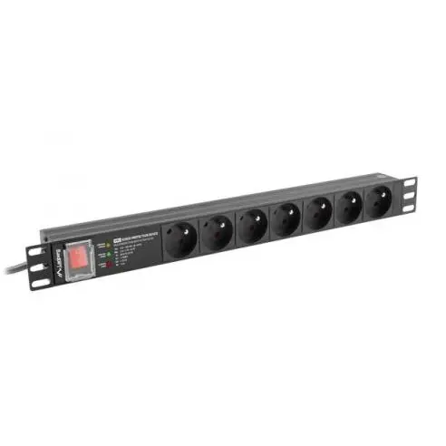 LANBERG PDU Lanberg PDU-PRO-07E-0200-BK, 7x Schuko French, Negru