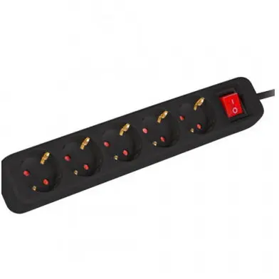 LANBERG Prelungitor Lanberg , 1,5m , 5 prize , Negru