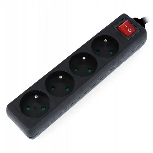 LANBERG Prelungitor pentru UPS Lanberg PS1-04E-0150-BK, lungime 1,5 m, 4 prize cu soclu, Negru